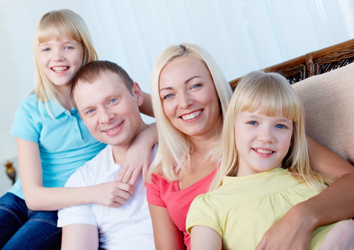 Family learning about dental fluorosis
